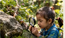 Child exploring nature as part of a science activity